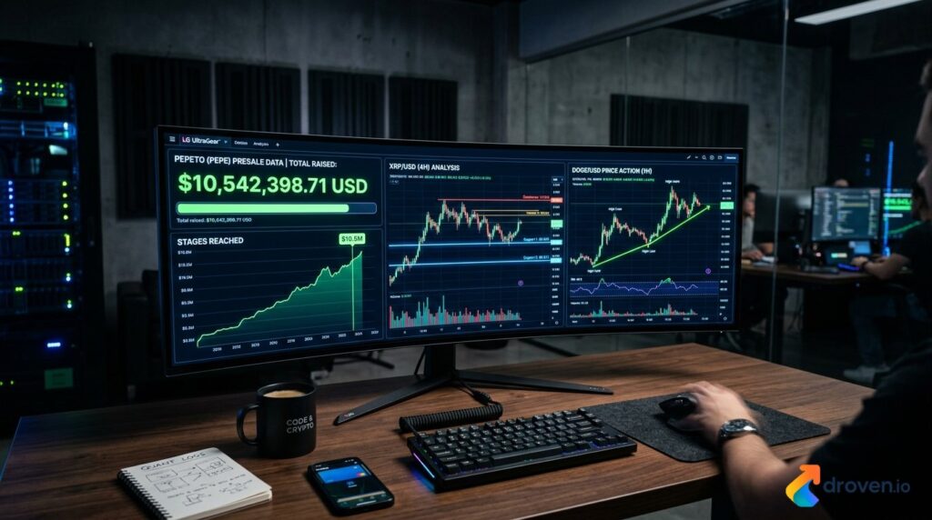 Crypto market news dashboard showing Cardano ADA