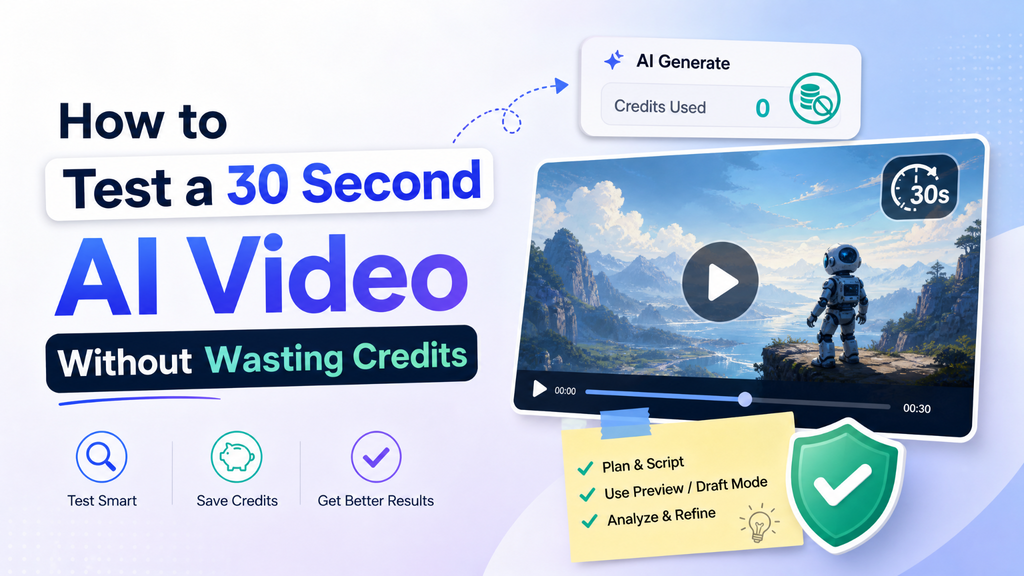 How to Test a 30 Second AI Video Without Wasting Credits